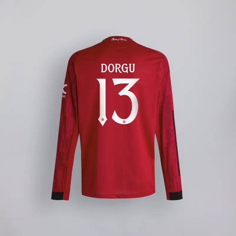 Manchester United Kids 25/26 Club Print Home Long Sleeve Jersey - 13 Patrick Dorgu-4079-13-Club