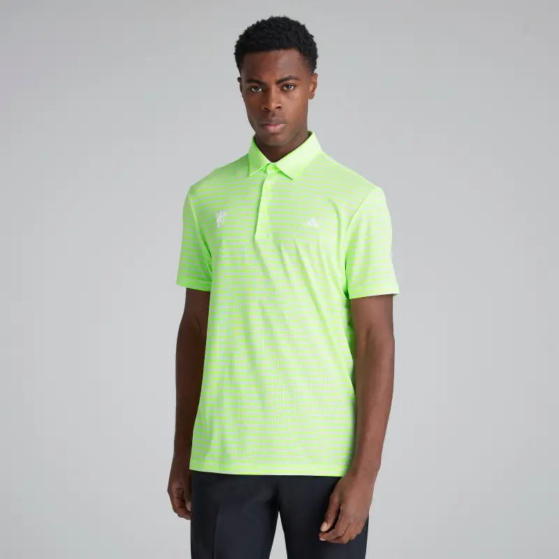Manchester United x adidas Golf Ultimate365 Mesh Print Polo Green-3111
