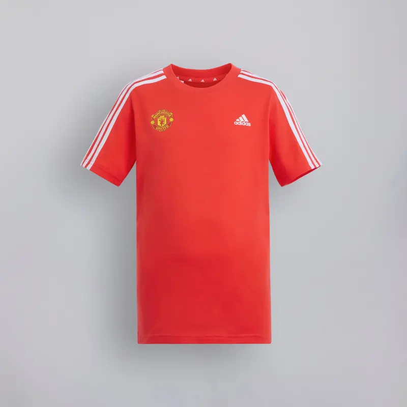Manchester United x adidas Kids Essentials 3-Stripes Cotton T-Shirt Red-1616