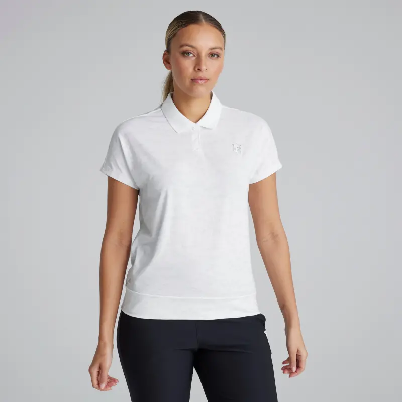 Manchester United x adidas Womens Golf Go-To Polo Shirt White/Grey-2976